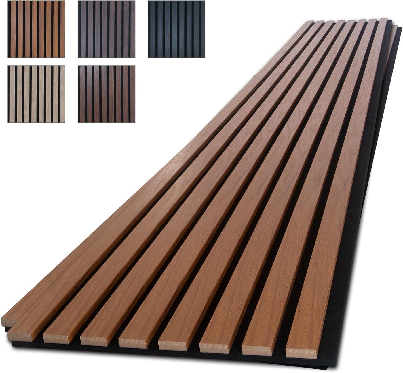 Acoustic slat wall panel product and backing