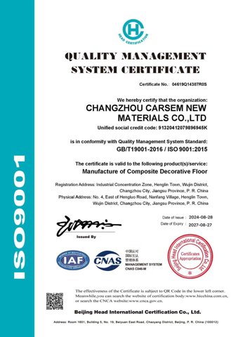ISO 9001 supplied document cover thumbnail