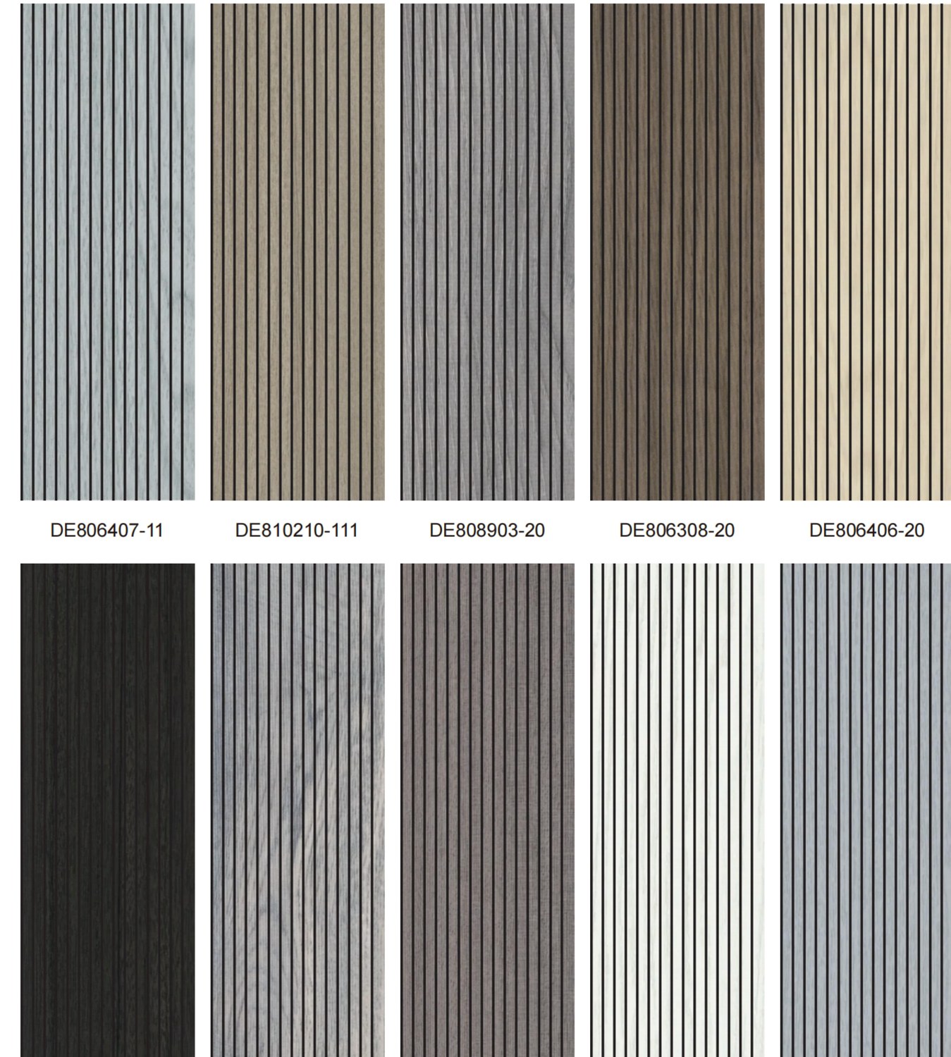 Finish samples from the supplied PVC film collection