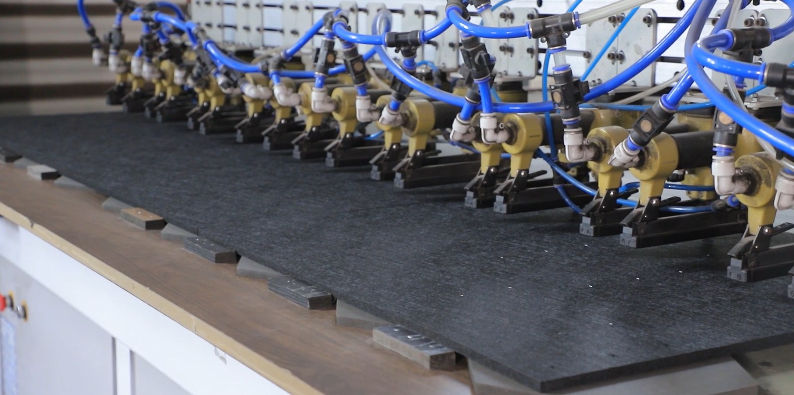 Panel production process in the supplied manufacturing photo library
