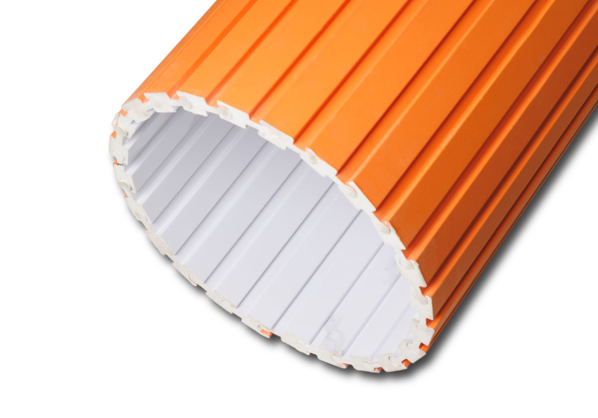 Online reference of an interlocking bendable slat profile wrapped into a cylinder